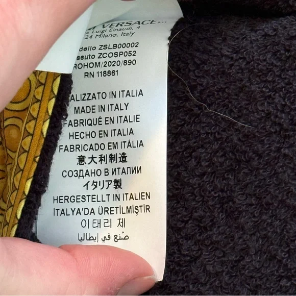 Versace Medusa Slippers Black Gold Baroque Home Shoes Size M - Picture 7 of 9